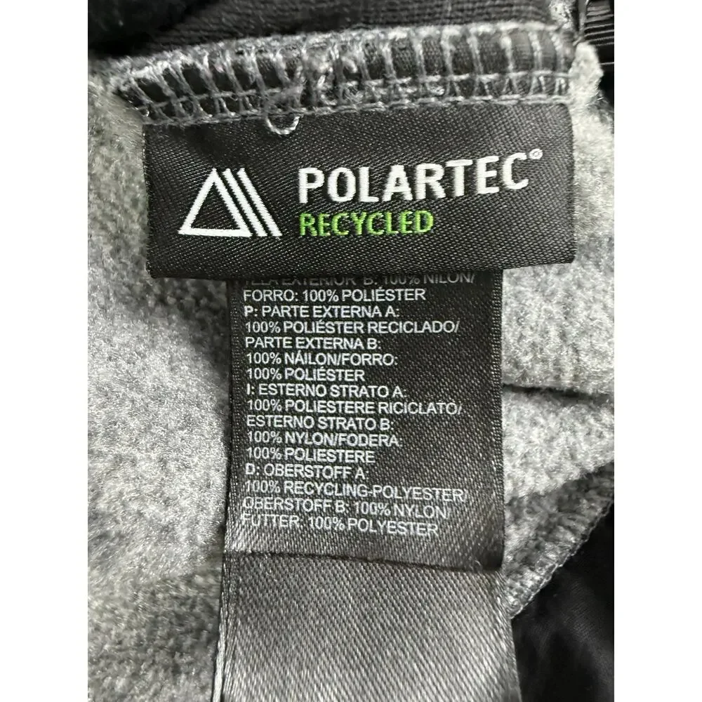The North Face Polartec Fleece Jacket Mens Medium Black Gray Full Zip Outdoor